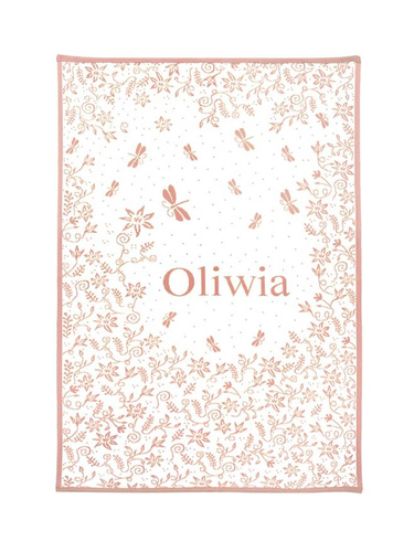 Organic cotton MEADOW blanket with a name 90x130 cm