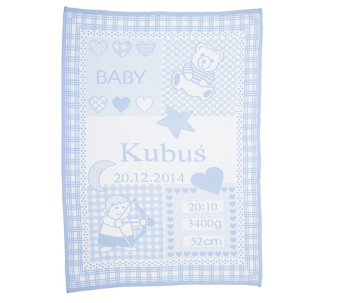 Organic cotton MY BLANKET with zodiac SAGITTARIUS  22.11-21.12  75 x 100 cm