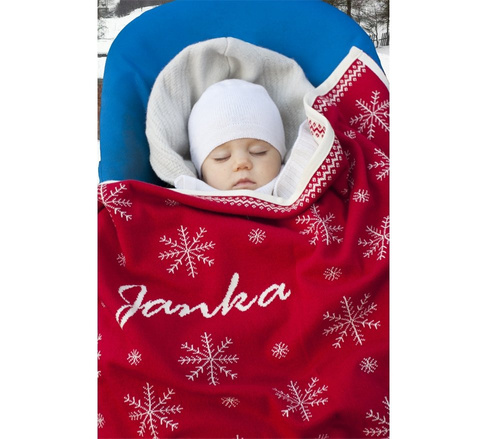 Organic cotton NORWEGIAN STARS blanket with a name.  75 x100 cm