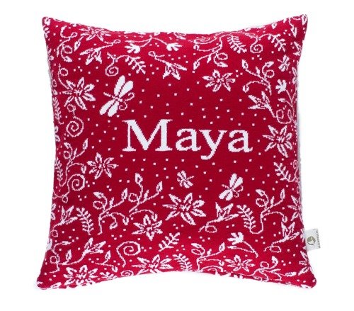 Organic cotton pillowcase with a name  MEADOW 40 x 40 cm