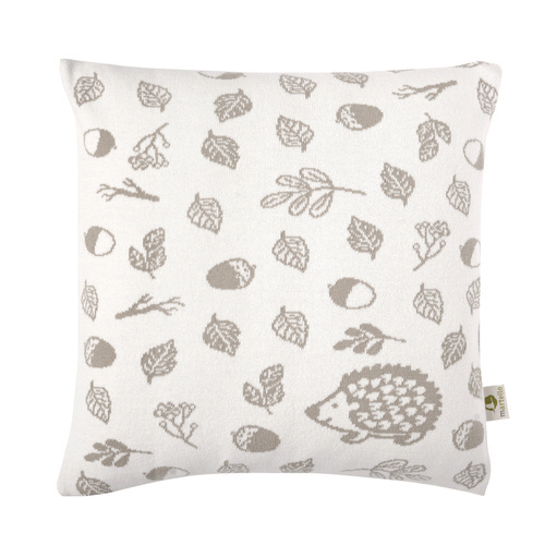 Organic cotton pillowcase to go with FOREST ANIMALS   40 x 40 cm, beige