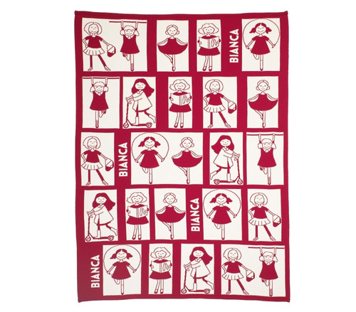 Girls blanket with a name 90x120 cm - A girl with a skipping rope