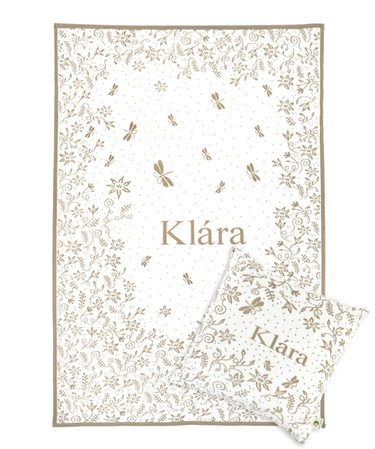 MEADOW SET. Blanket with a name MEADOW 90x130. Pillowcase with a name 40 x 40 cm