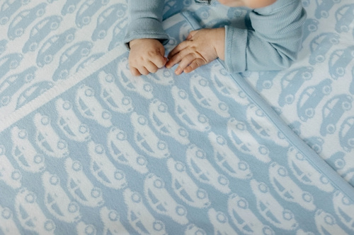 Organic cotton blanket with a name SMALL CARS  75 x 100 cm