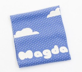 Organic cotton blanket with a name CLOUDS 90x120cm