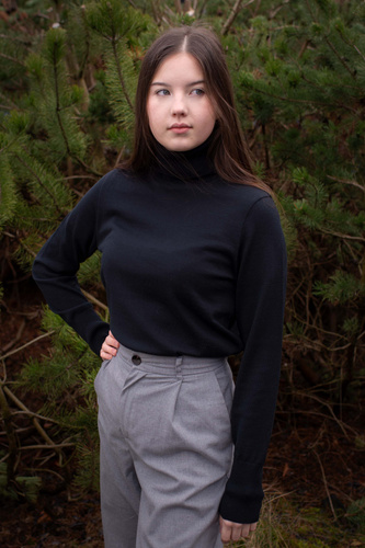 Extra Fine Merino Wool blend turtleneck pullover 