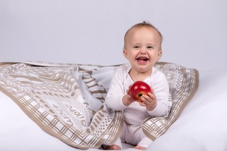 Organic cotton MY Blanket with an ELEPHANT AND A LION 75 x 100 cm