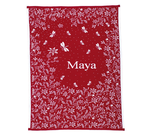 Organic cotton MEADOW blanket with a name 90x130 cm