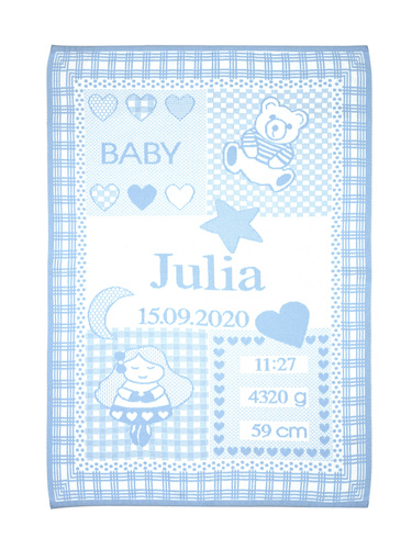 Organic cotton MY BLANKET with zodiac VIRGO 23.08-22.09 75 x 100 cm