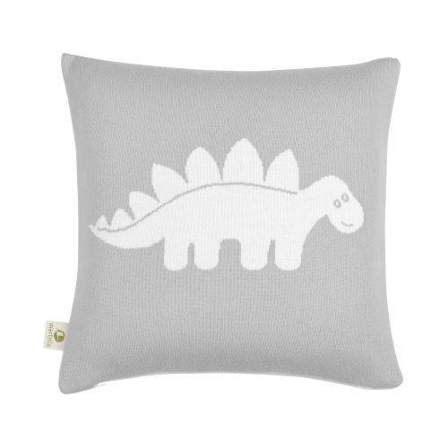 Poszewka na poduszkę z imieniem DINO STEGOZAUR  z bawełny organicznej  40 x 40 cm