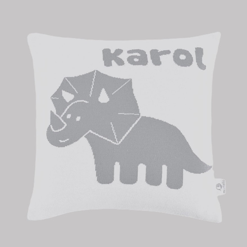 Organic cotton pillowcase witha name DINO TRICERATOPS  40 x 40 cm