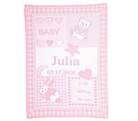 Organic cotton MY BLANKET with a RABBIT 75 x 100 cm