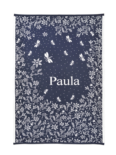 MEADOW blanket with baby's name and data  75 x 100 cm