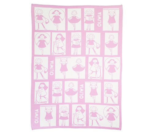 Girls blanket with a name 90x120 cm - A girl on a monkey bar