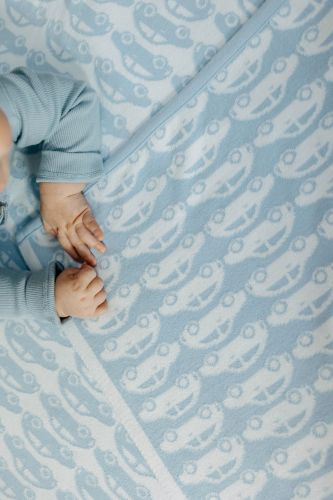 Organic cotton blanket SMALL CARS  75 x 100 cm - OUTLET