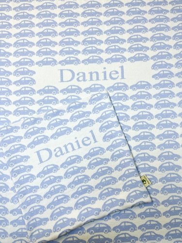 Organic cotton blanket with a name SMALL CARS  75 x 100 cm