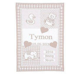 Organic cotton MY BLANKET with an A DUCKLING AND AN ELEPHANT 75 x 100 cm