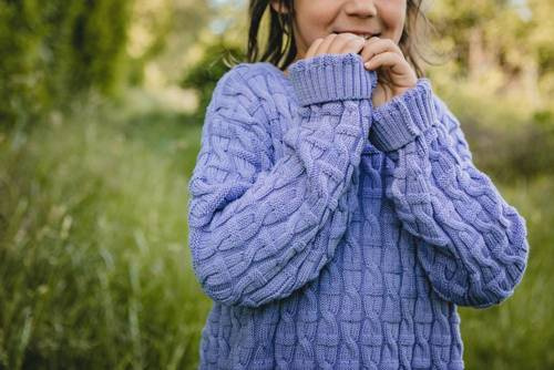 Organic cotton CABLE pullover for kids