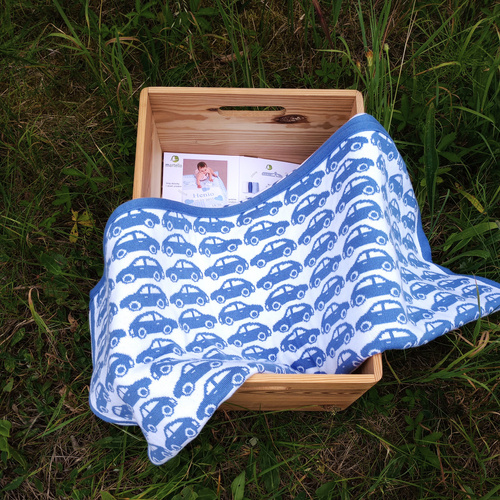 Organic cotton blanket SMALL CARS  75 x 100 cm