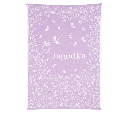Organic cotton MEADOW blanket with a name 90x130 cm