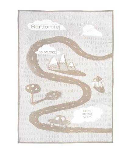 Organic cotton MY BLANKET  ON THE ROAD 90x130 cm