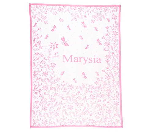 Organic cotton MEADOW blanket with a name 90x130 cm