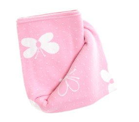 Organic cotton blanket with a name BUTTERFLIES 90x120 cm