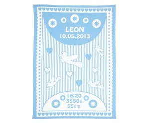 Organic cotton MY BLANKET with LITTLE BIRDS 75 x 100 cm