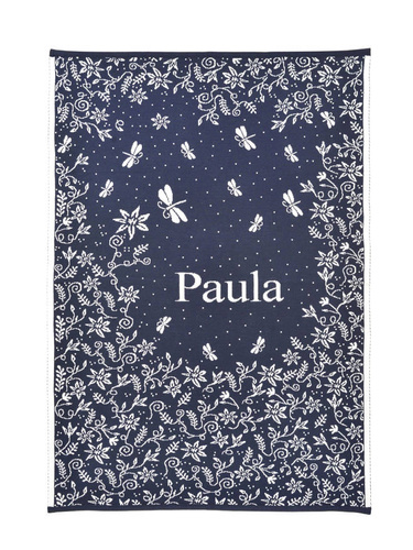 Organic cotton MEADOW blanket with a name 90x130 cm