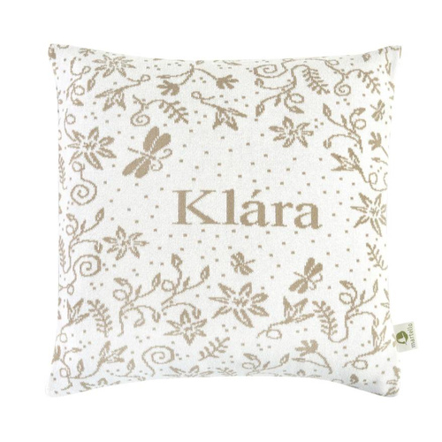 Organic cotton pillowcase with a name  MEADOW 40 x 40 cm