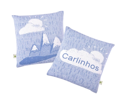 Organic cotton ON THE ROAD pillowcase with a name 40 x 40 cm