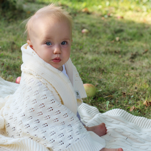 Organic cotton LEAVES blanket 75x100 cm