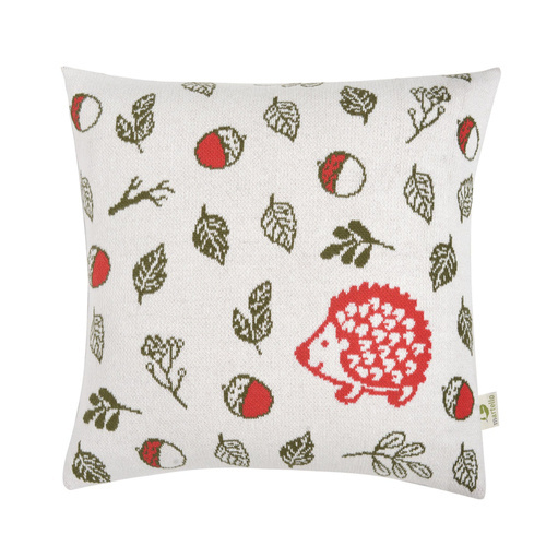 Three color organic cotton FOREST ANIMALS pillowcase with  40 x 40 cm