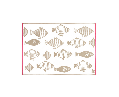 Organic cotton blanket  FISHES 100 x 130 cm