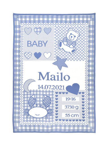 Organic cotton MY BLANKET with zodiac CANCER  22.06-22.07 75 x 100 cm