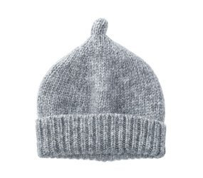 Children's natural alpaca, merino wool and cotton hat