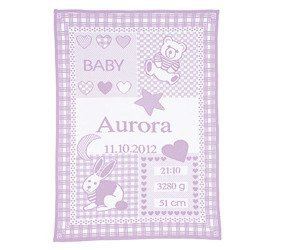 Organic cotton MY BLANKET with a RABBIT 75 x 100 cm