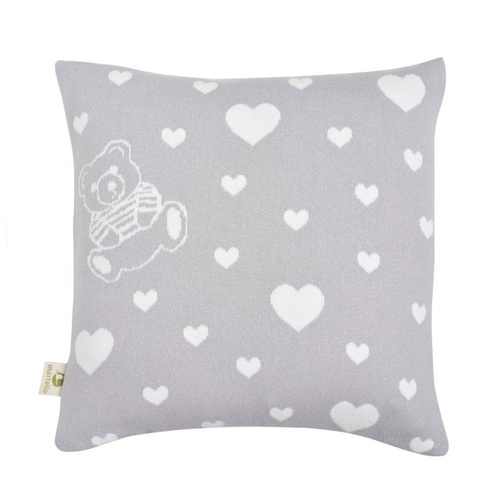 Hearts and a teddy. Pillowcase with a name 40 x 40 cm 