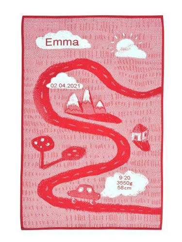 Organic cotton MY BLANKET  ON THE ROAD 90x130 cm