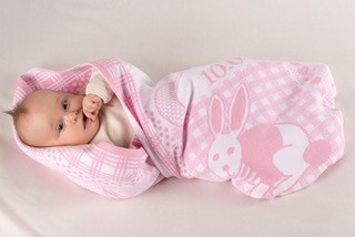 Organic cotton MY BLANKET with a RABBIT 75 x 100 cm