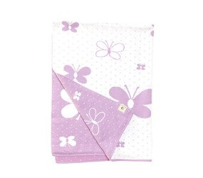 Butterflies the cotton blanket 120x90  white letters and lavender background