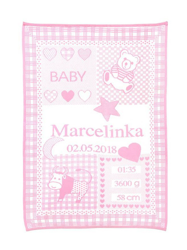 MÓJ KOCYK z zodiakiem BYK  20.04-22.05 z bawełny organicznej 75 x 100 cm