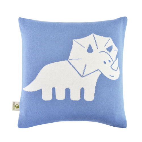 Poszewka na poduszkę z imieniem  DINO TRICERATOPS z bawełny organicznej 40 x 40 cm