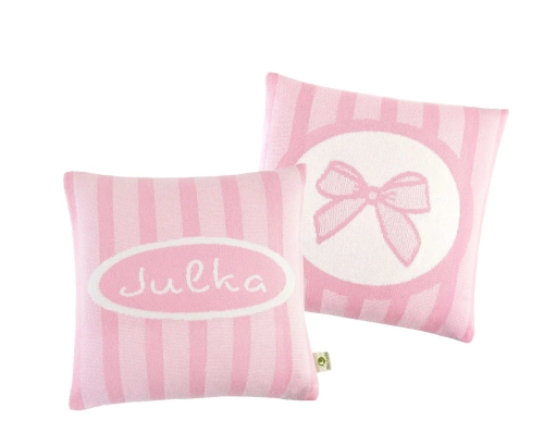 Organic cotton pillowcase with a name. RIBBON 40 x 40 cm