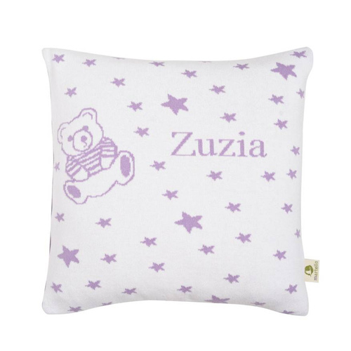 Organic cotton LITTLE STARS AND A TEDDY pillowcase with a name 40 x 40 cm