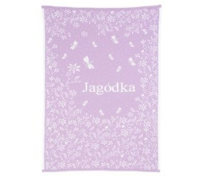 Organic cotton MEADOW blanket with a name 75x100 cm
