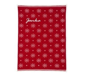 Organic cotton NORWEGIAN STARS blanket with a name. 75 x100 cm