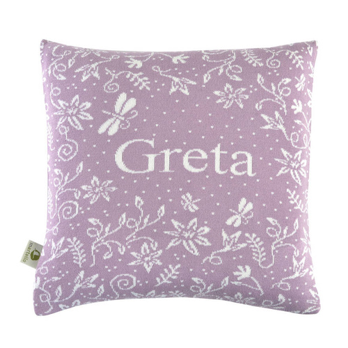Organic cotton pillowcase with a name  MEADOW 40 x 40 cm