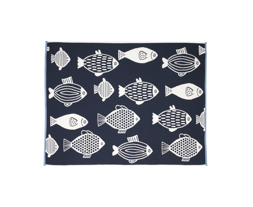 Organic cotton blanket  FISHES 100 x 130 cm