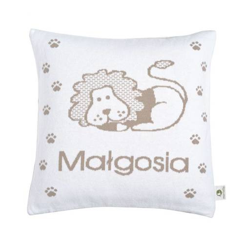 Organic cotton Lion and paws pillowcase with a name 40 x 40 cm